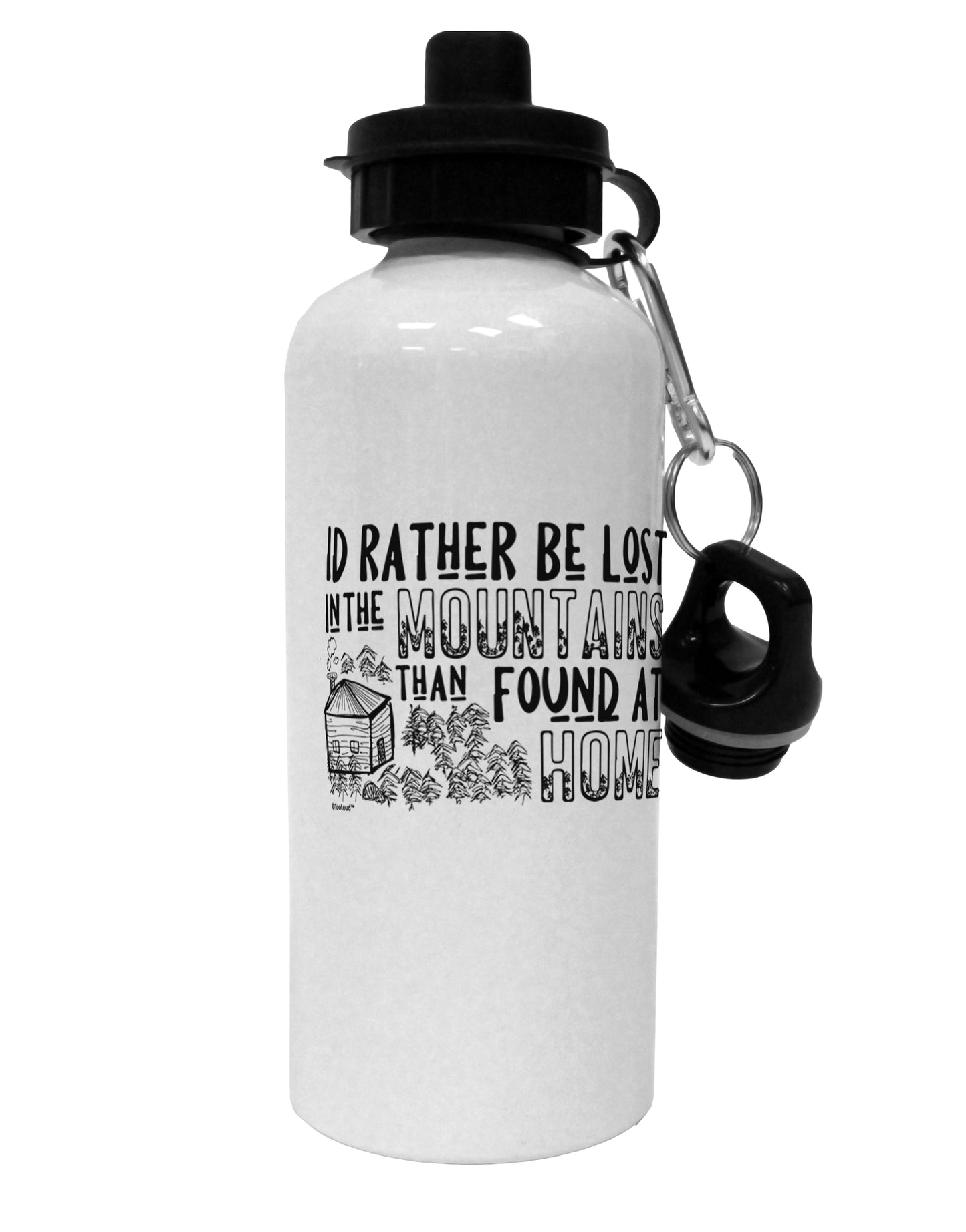 TooLoud I'd Rather be Lost in the Mountains than be found at Home Aluminum 600ml Water Bottle-Water Bottles-TooLoud-Davson Sales