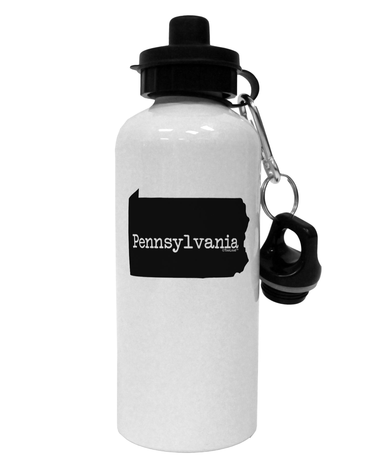Pennsylvania - United States Shape Aluminum 600ml Water Bottle by TooLoud-Water Bottles-TooLoud-White-Davson Sales
