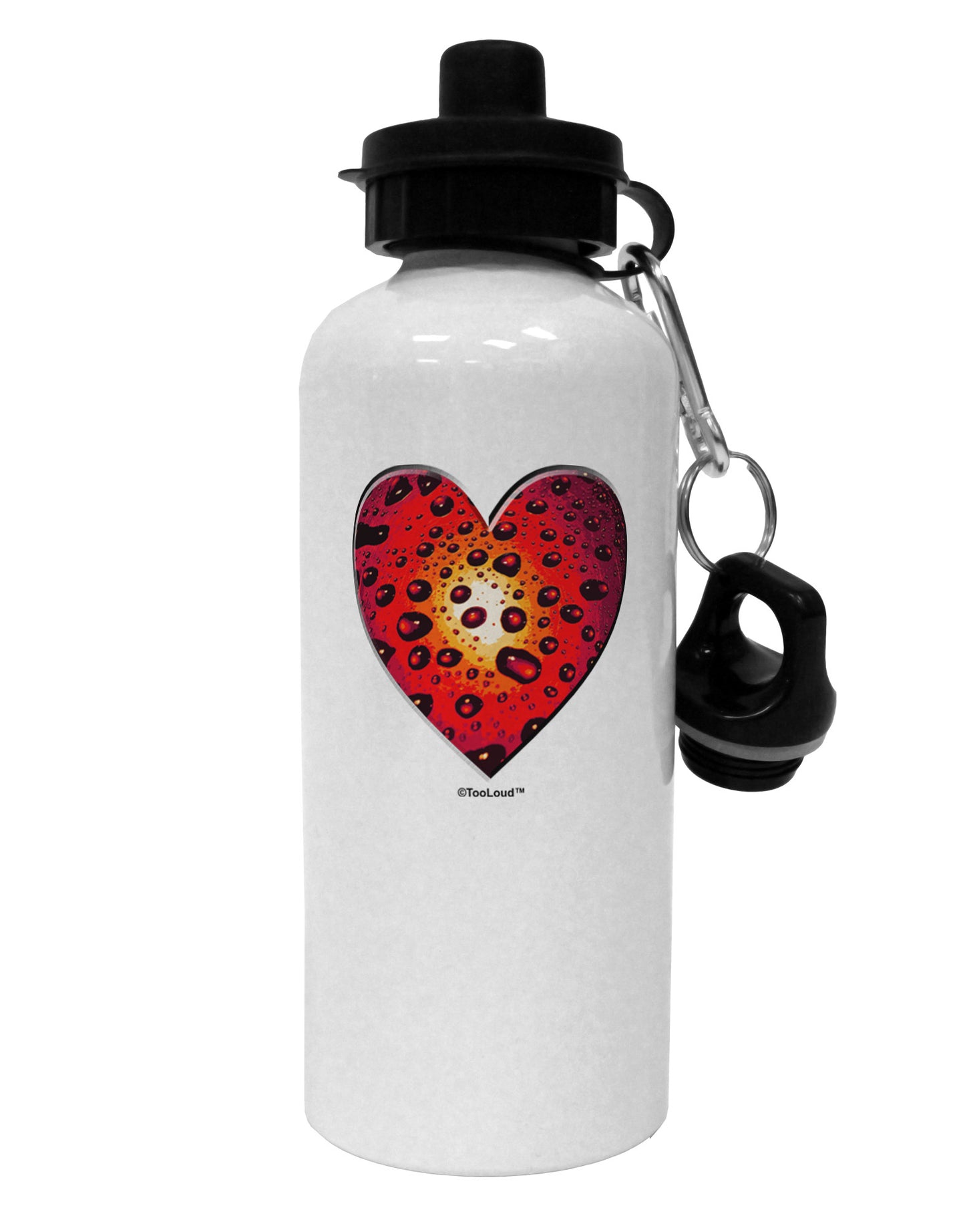 Water Droplet Heart Red Aluminum 600ml Water Bottle by TooLoud-Water Bottles-TooLoud-White-Davson Sales