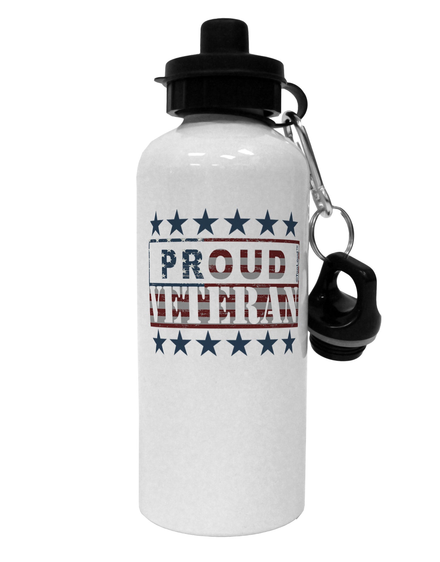 Proud Veteran Flag Aluminum 600ml Water Bottle-Water Bottles-TooLoud-White-Davson Sales
