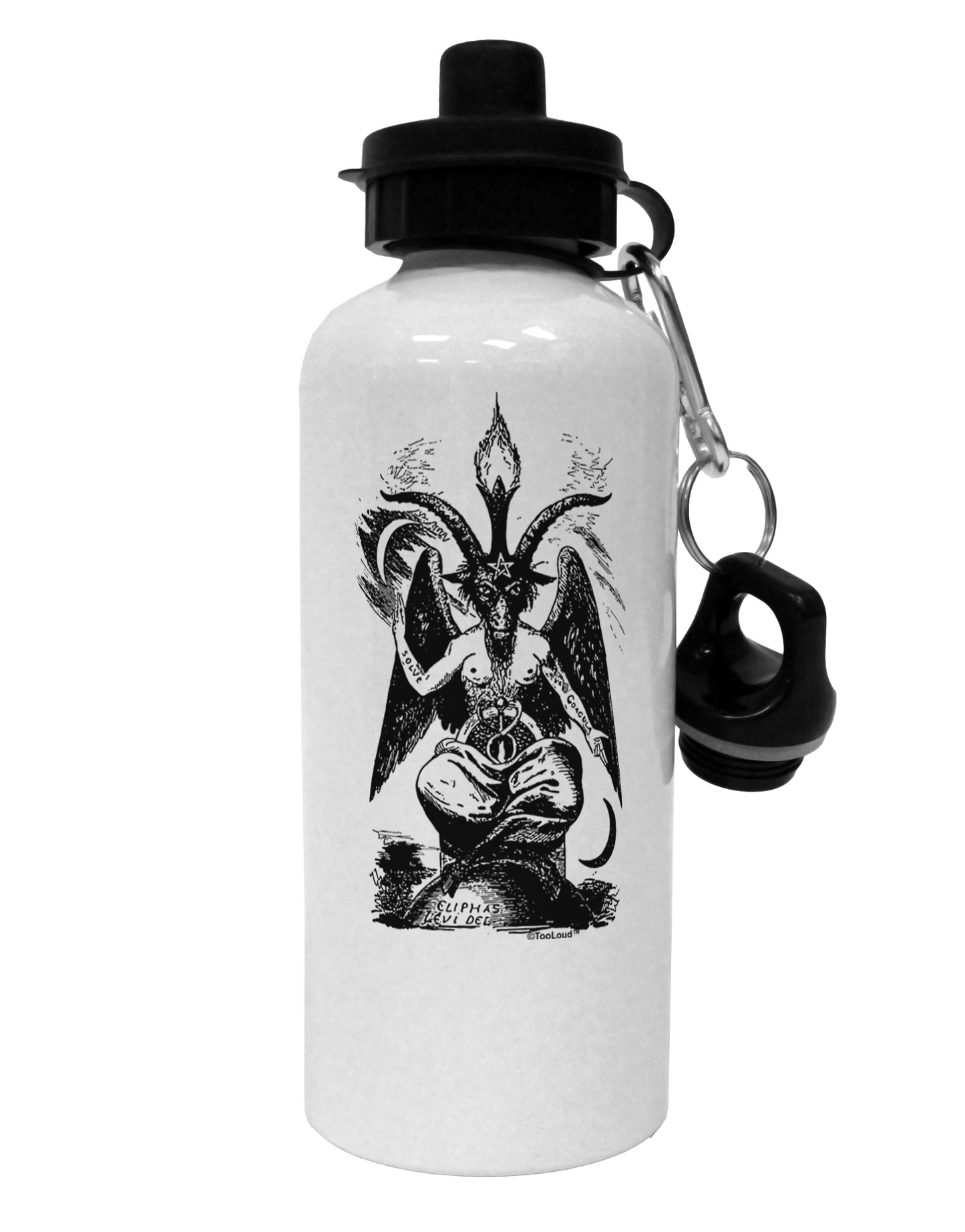 Baphomet Illustration Aluminum 600ml Water Bottle by TooLoud-TooLoud-White-Davson Sales