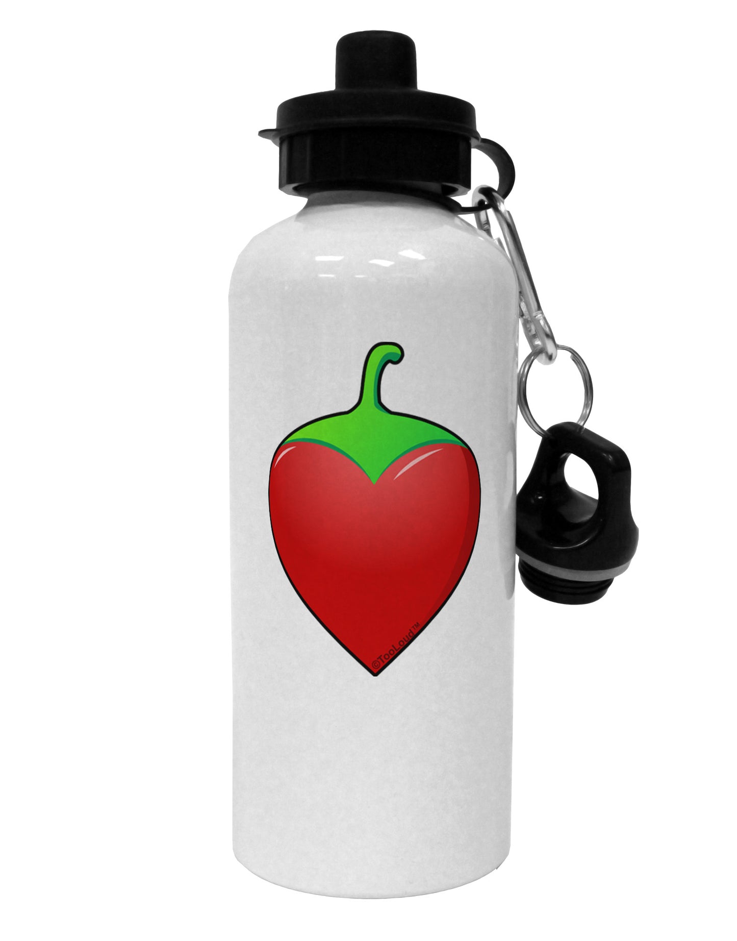 Chili Pepper Heart Aluminum 600ml Water Bottle-Water Bottles-TooLoud-White-Davson Sales