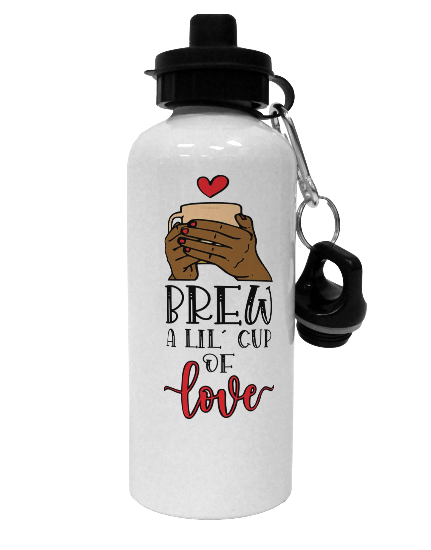 TooLoud Brew a lil cup of love Aluminum 600ml Water Bottle-Water Bottles-TooLoud-Davson Sales