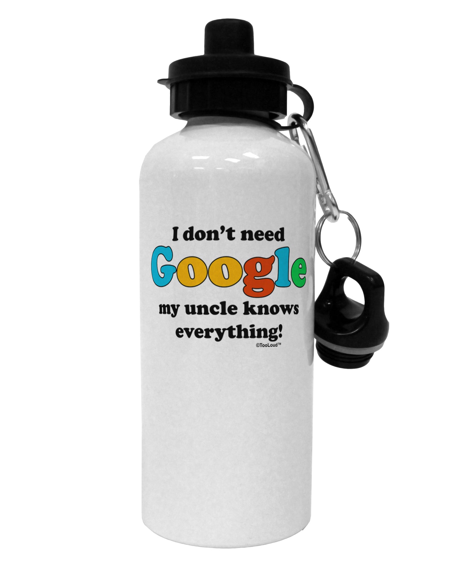 I Don't Need Google - Uncle Aluminum 600ml Water Bottle-Water Bottles-TooLoud-White-Davson Sales