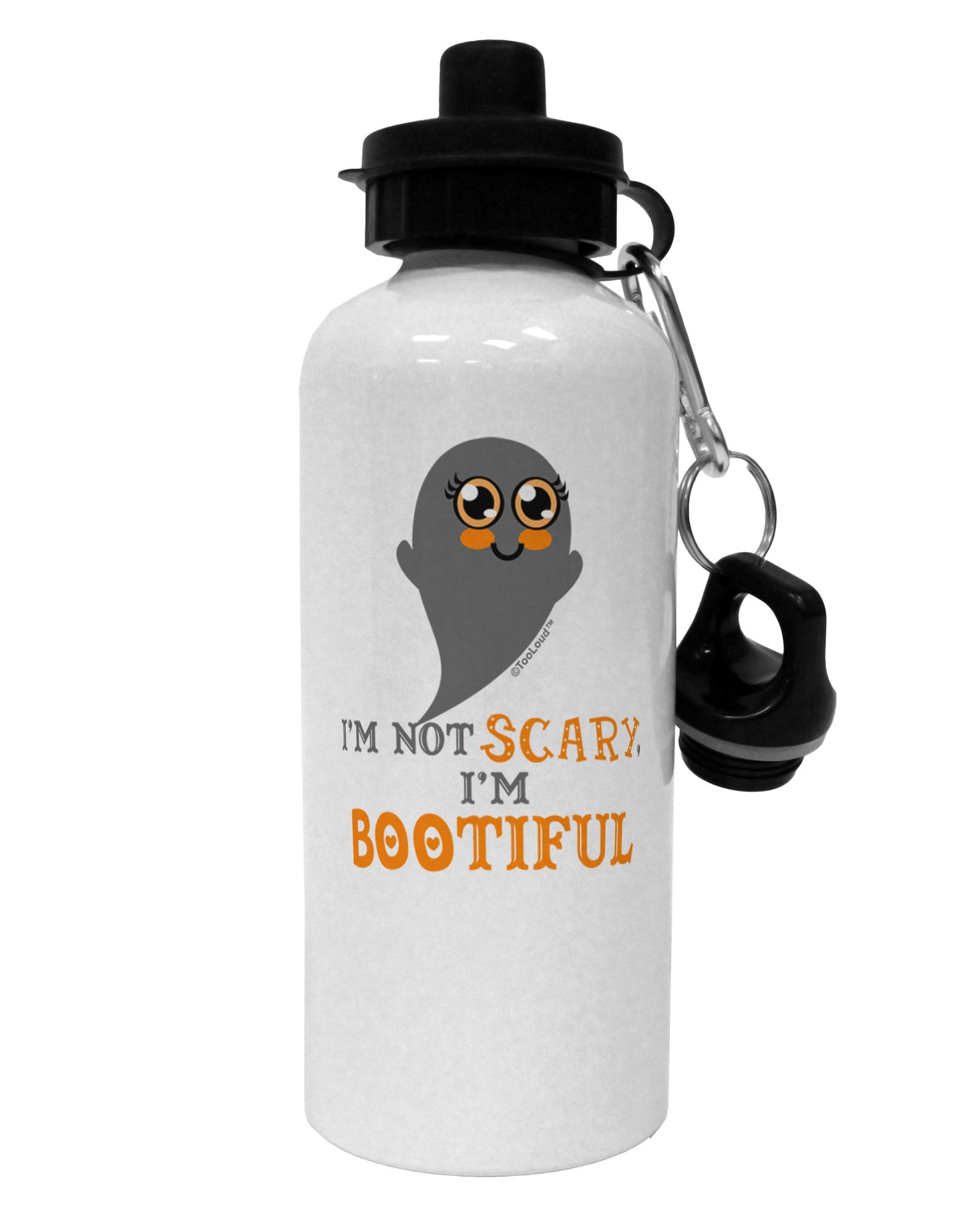 BOOtiful Ghost Orange Aluminum 600ml Water Bottle-Water Bottles-TooLoud-White-Davson Sales