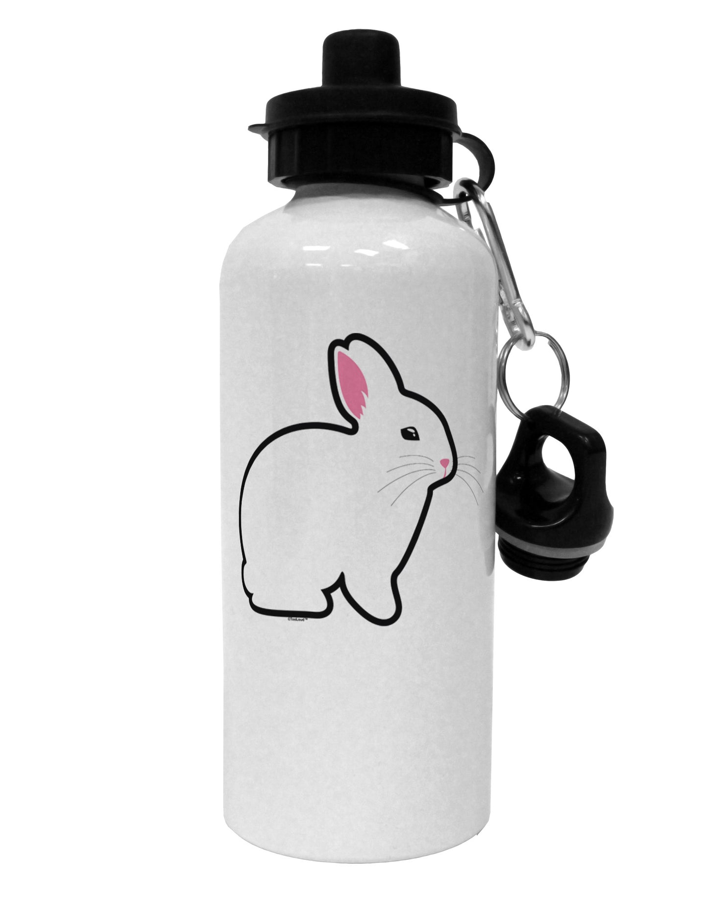 Cute Bunny Rabbit Easter Aluminum 600ml Water Bottle-Water Bottles-TooLoud-White-Davson Sales