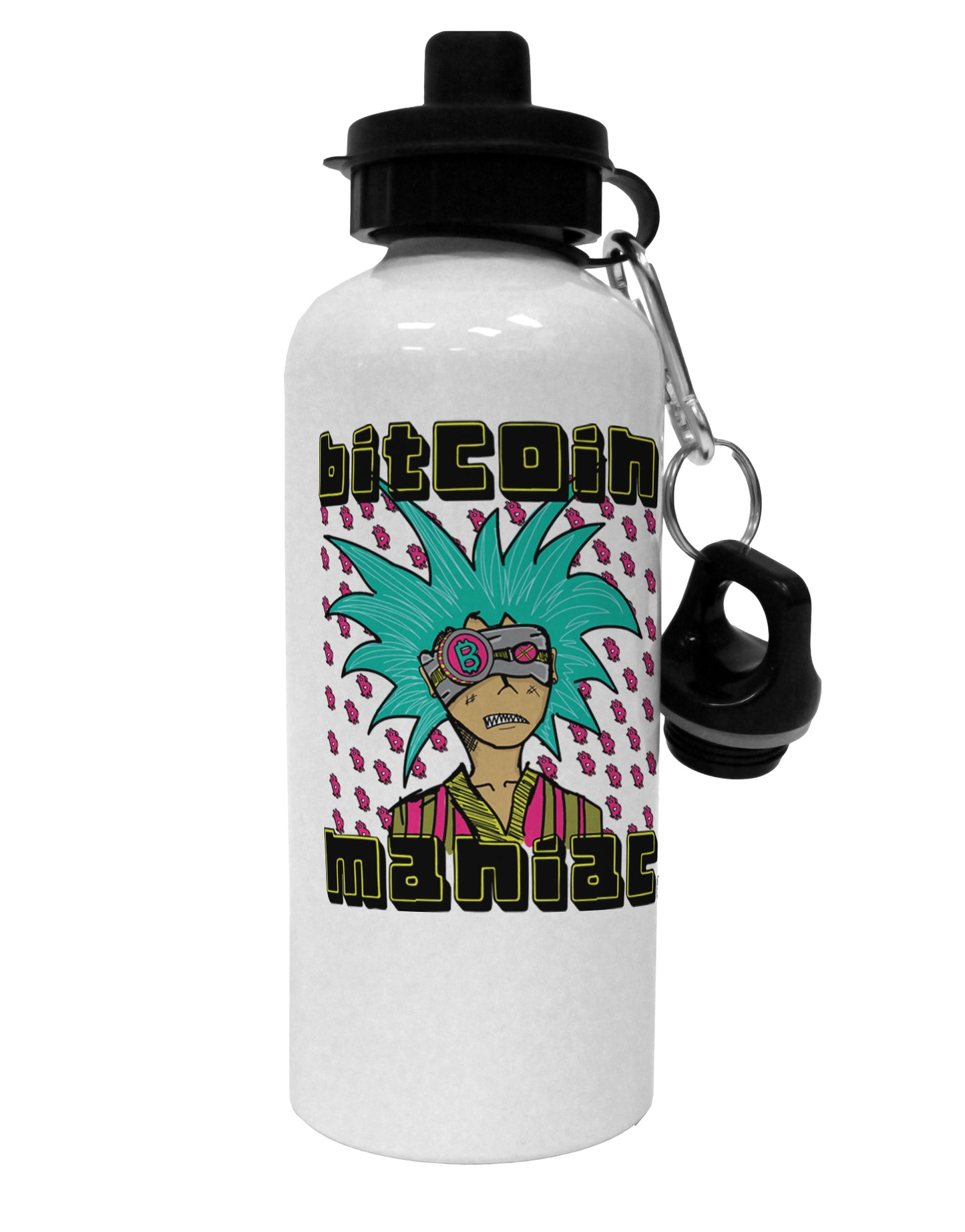 TooLoud Bitcoin Maniac Crypto Aluminum 600ml Water Bottle-Water Bottles-TooLoud-Davson Sales