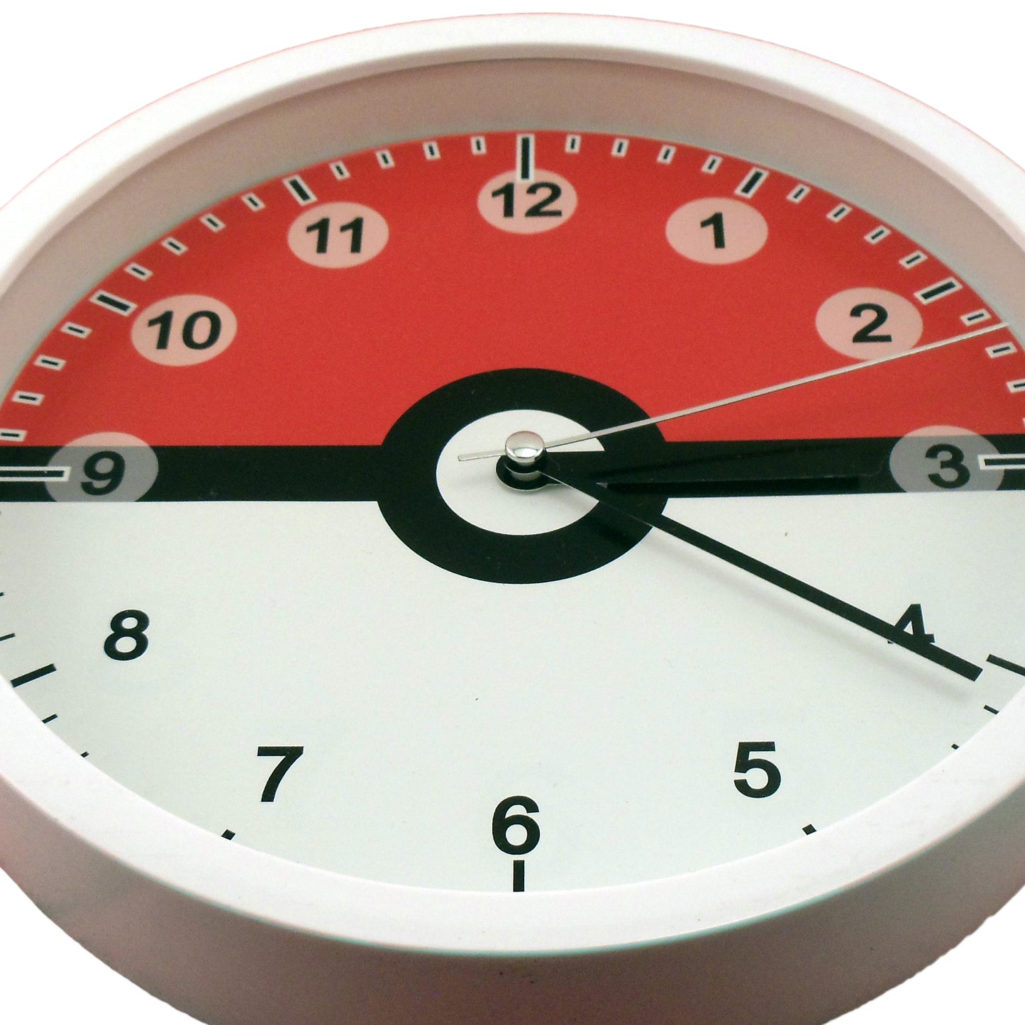Sporty Red and White Circle 10 InchRound Wall Clock with Numbers All Over Print-Wall Clock-TooLoud-White-Davson Sales