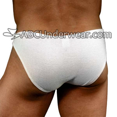 LOBBO Cotton Mesh Men's Bikini Underwear-Mens Bikini Underwear-LOBBO-Small-White-Davson Sales