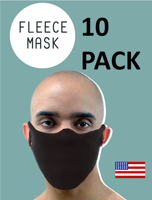 Guard Fleece Fabric Face Mask PACK OF 10 Face Covers-face mask-AnyMask.com-Black-In stock-10-Pack-Davson Sales