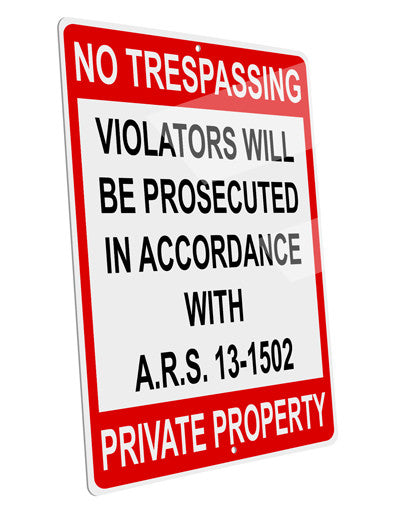 No Trespassing Large Aluminum Sign 12 x 18" - Portrait-Aluminum Sign-TooLoud-Davson Sales