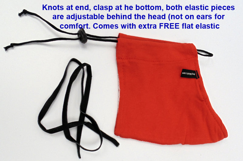 Adjustable Elastic Fabric Face Mask with Clasp (Won't Hurt Ears)-face mask-Any Mask-Red-Davson Sales