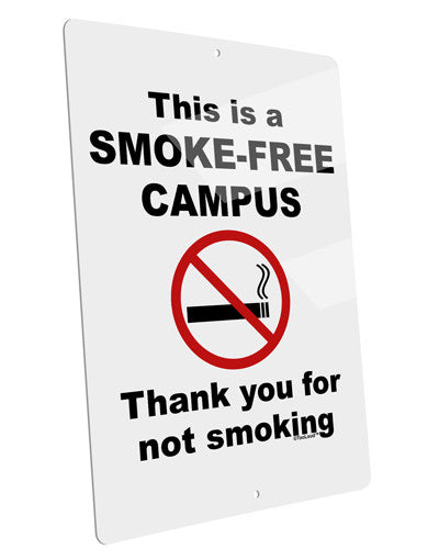 Smoke Free Campus Large Aluminum Sign 12 x 18" - Portrait-Aluminum Sign-TooLoud-Davson Sales