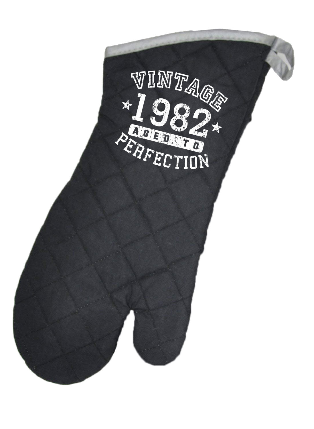 Personalized Vintage Birth Year Black Fabric Oven Mitt by TooLoud-Oven Mitt-Davson Sales-Davson Sales