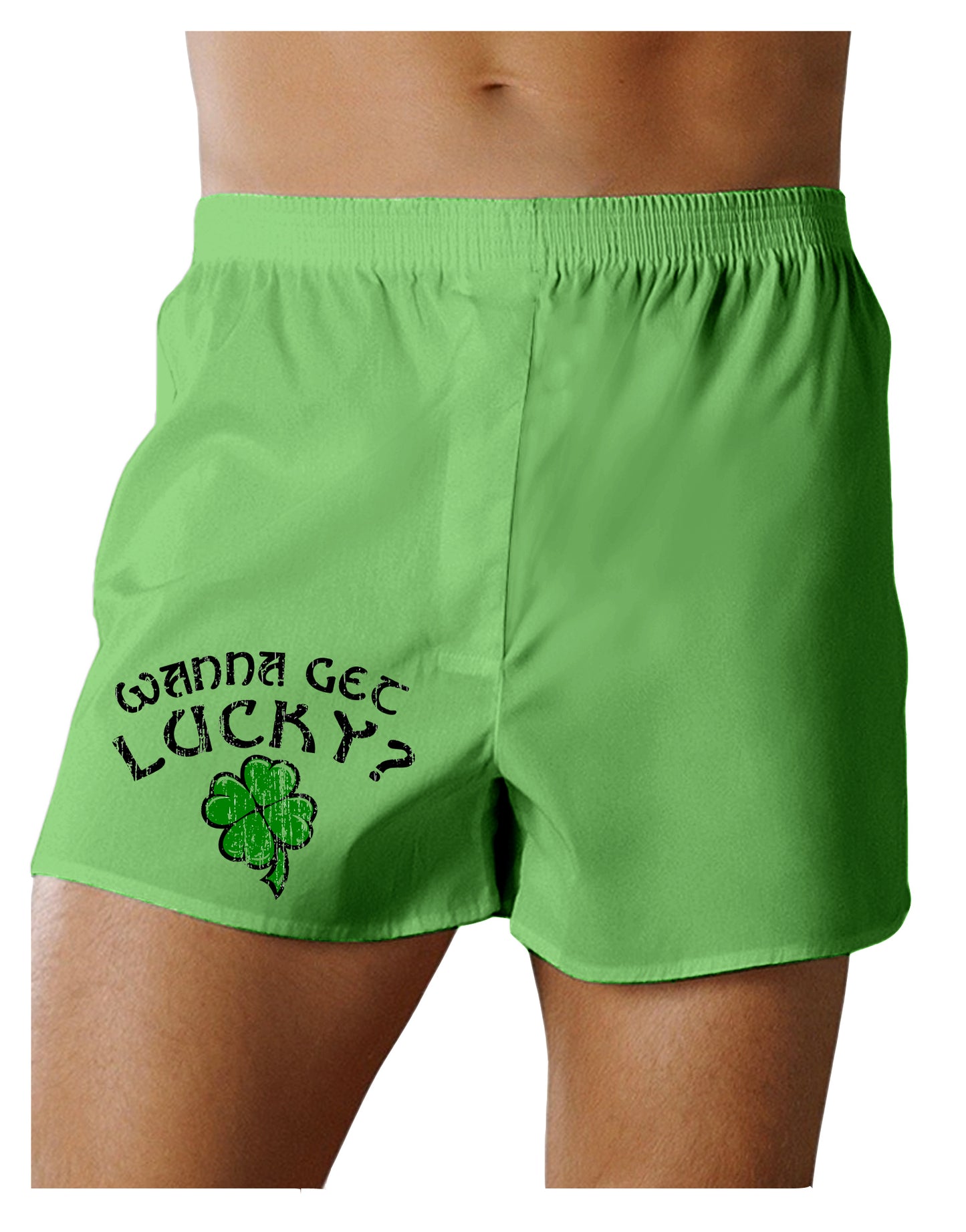 Wanna Get Lucky - St Patricks Day Green Boxers Shorts-TooLoud-Wanna Get Lucky-Large-Davson Sales
