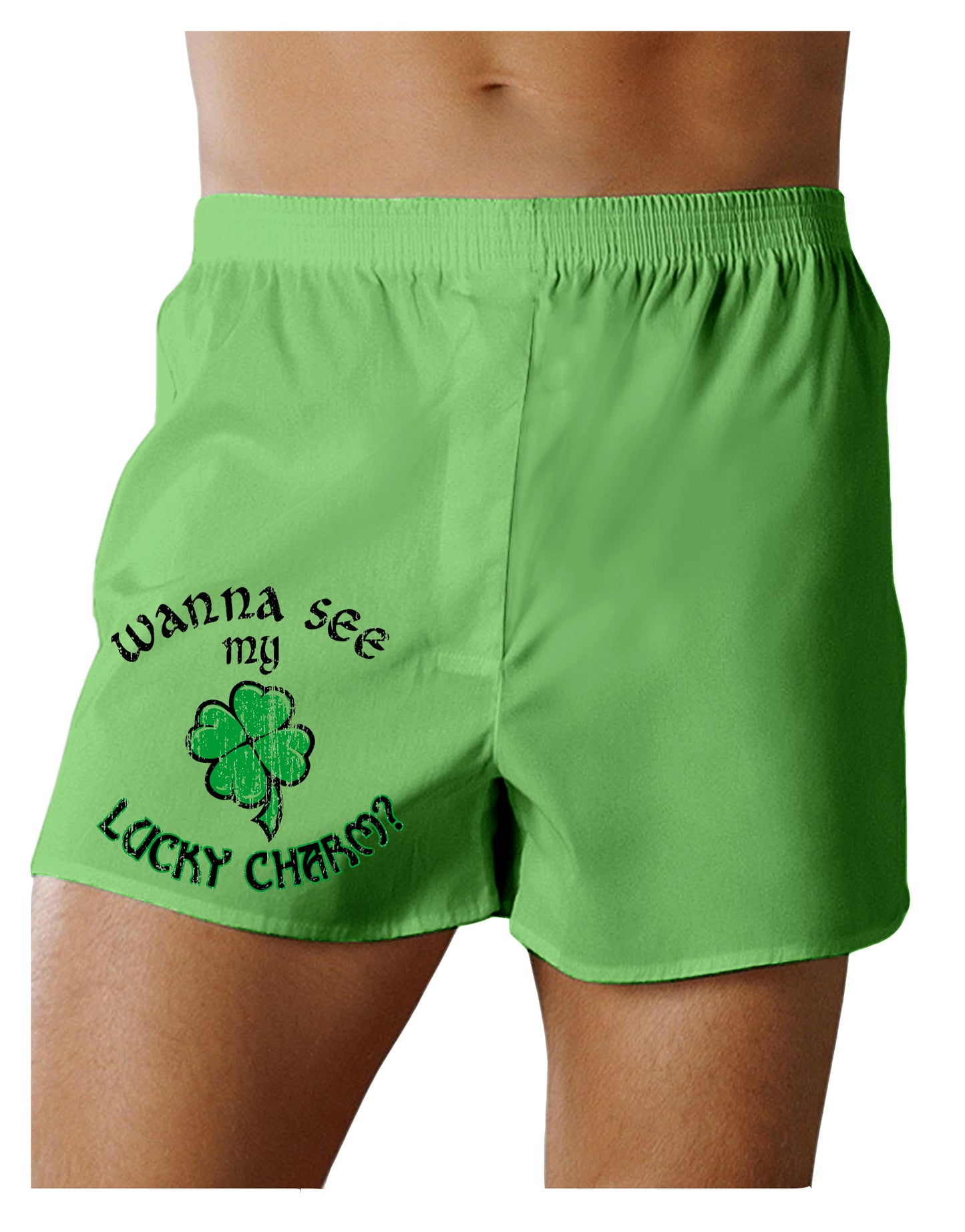 Wanna See My Lucky Charm - St Patricks Day Green Boxers Shorts-TooLoud-Wanna See My Lucky Charm-Large-Davson Sales