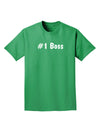 #1 Boss Text - Boss Day Adult Dark T-Shirt-Mens T-Shirt-TooLoud-Kelly-Green-Small-Davson Sales