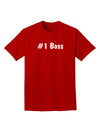 #1 Boss Text - Boss Day Adult Dark T-Shirt-Mens T-Shirt-TooLoud-Red-Small-Davson Sales
