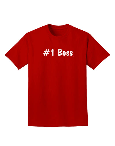 #1 Boss Text - Boss Day Adult Dark T-Shirt-Mens T-Shirt-TooLoud-Red-Small-Davson Sales