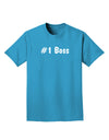 #1 Boss Text - Boss Day Adult Dark T-Shirt-Mens T-Shirt-TooLoud-Turquoise-Small-Davson Sales