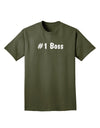 #1 Boss Text - Boss Day Adult Dark T-Shirt-Mens T-Shirt-TooLoud-Military-Green-Small-Davson Sales
