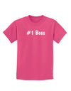 #1 Boss Text - Boss Day Childrens Dark T-Shirt-Childrens T-Shirt-TooLoud-Sangria-X-Small-Davson Sales