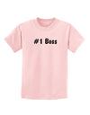 #1 Boss Text - Boss Day Childrens T-Shirt-Childrens T-Shirt-TooLoud-PalePink-X-Small-Davson Sales