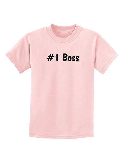 #1 Boss Text - Boss Day Childrens T-Shirt-Childrens T-Shirt-TooLoud-PalePink-X-Small-Davson Sales