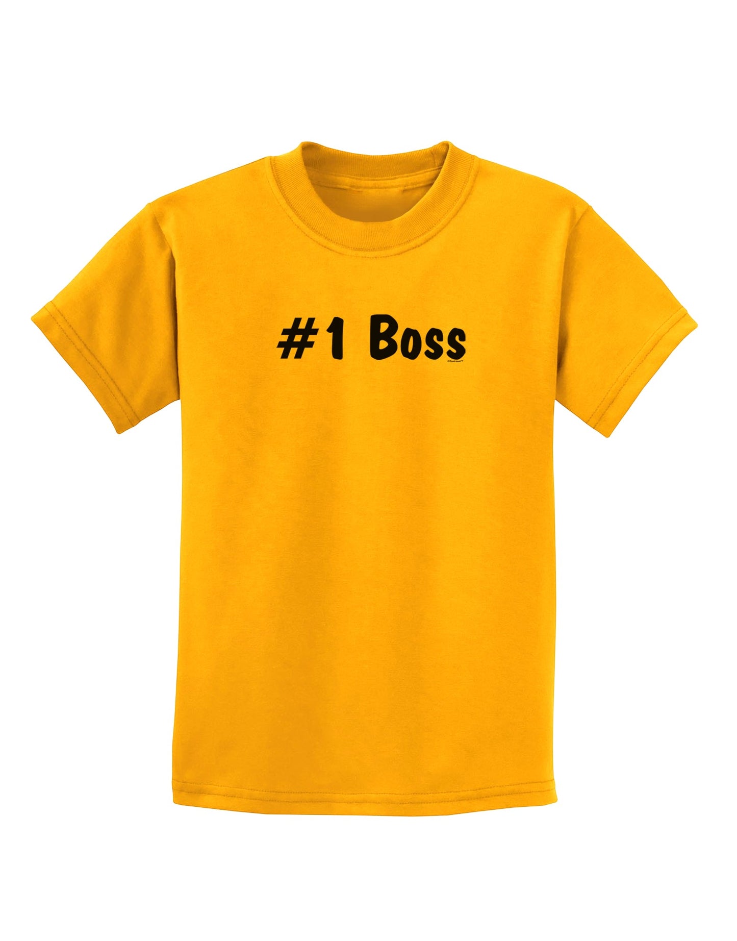 #1 Boss Text - Boss Day Childrens T-Shirt-Childrens T-Shirt-TooLoud-Gold-X-Small-Davson Sales