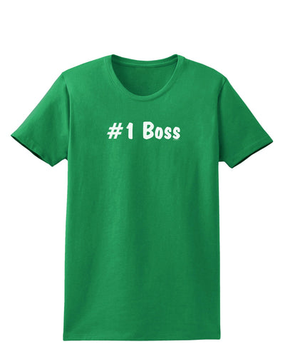 #1 Boss Text - Boss Day Womens Dark T-Shirt-Womens T-Shirt-TooLoud-Kelly-Green-X-Small-Davson Sales