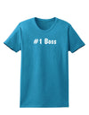 #1 Boss Text - Boss Day Womens Dark T-Shirt-Womens T-Shirt-TooLoud-Turquoise-X-Small-Davson Sales