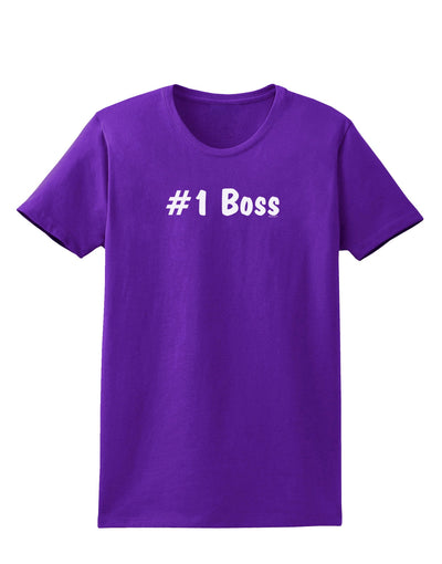 #1 Boss Text - Boss Day Womens Dark T-Shirt-Womens T-Shirt-TooLoud-Purple-X-Small-Davson Sales