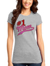 #1 Mom Juniors T-Shirt-Womens Juniors T-Shirt-TooLoud-Heather-Gray-Small-Davson Sales