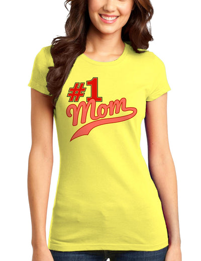 #1 Mom Juniors T-Shirt-Womens Juniors T-Shirt-TooLoud-Yellow-Small-Davson Sales