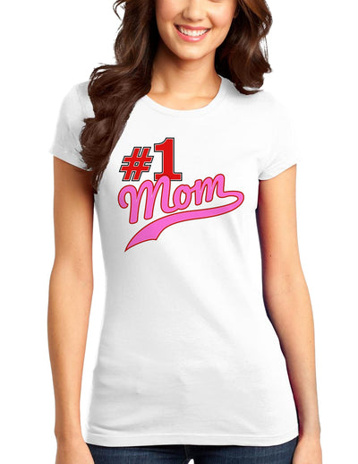 #1 Mom Juniors T-Shirt-Womens Juniors T-Shirt-TooLoud-White-Small-Davson Sales
