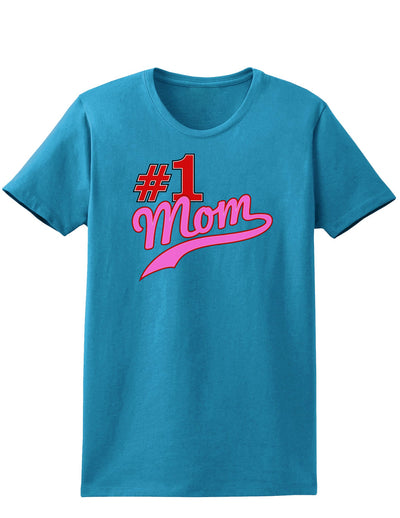 #1 Mom Womens Dark T-Shirt-TooLoud-Turquoise-X-Small-Davson Sales