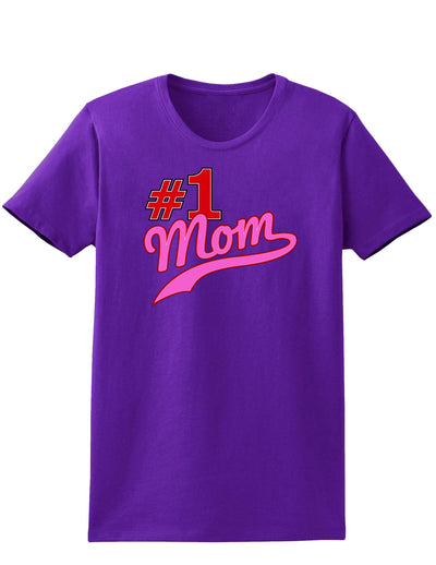 #1 Mom Womens Dark T-Shirt-TooLoud-Purple-X-Small-Davson Sales
