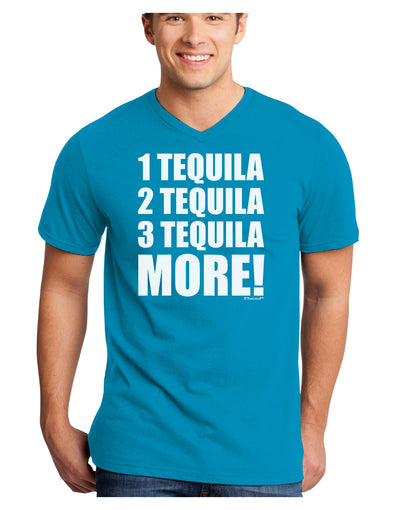 1 Tequila 2 Tequila 3 Tequila More Adult Dark V-Neck T-Shirt by TooLoud-Mens V-Neck T-Shirt-TooLoud-Turquoise-Small-Davson Sales