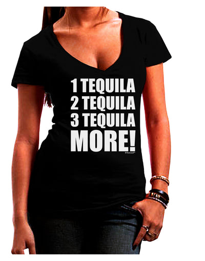 1 Tequila 2 Tequila 3 Tequila More Juniors V-Neck Dark T-Shirt by TooLoud-Womens V-Neck T-Shirts-TooLoud-Black-Juniors Fitted Small-Davson Sales