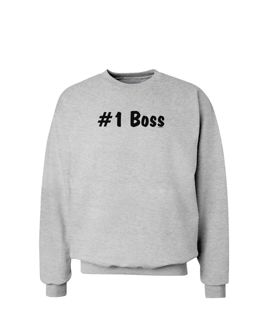 #1 Boss Text - Boss Day Sweatshirt-Sweatshirts-TooLoud-White-Small-Davson Sales