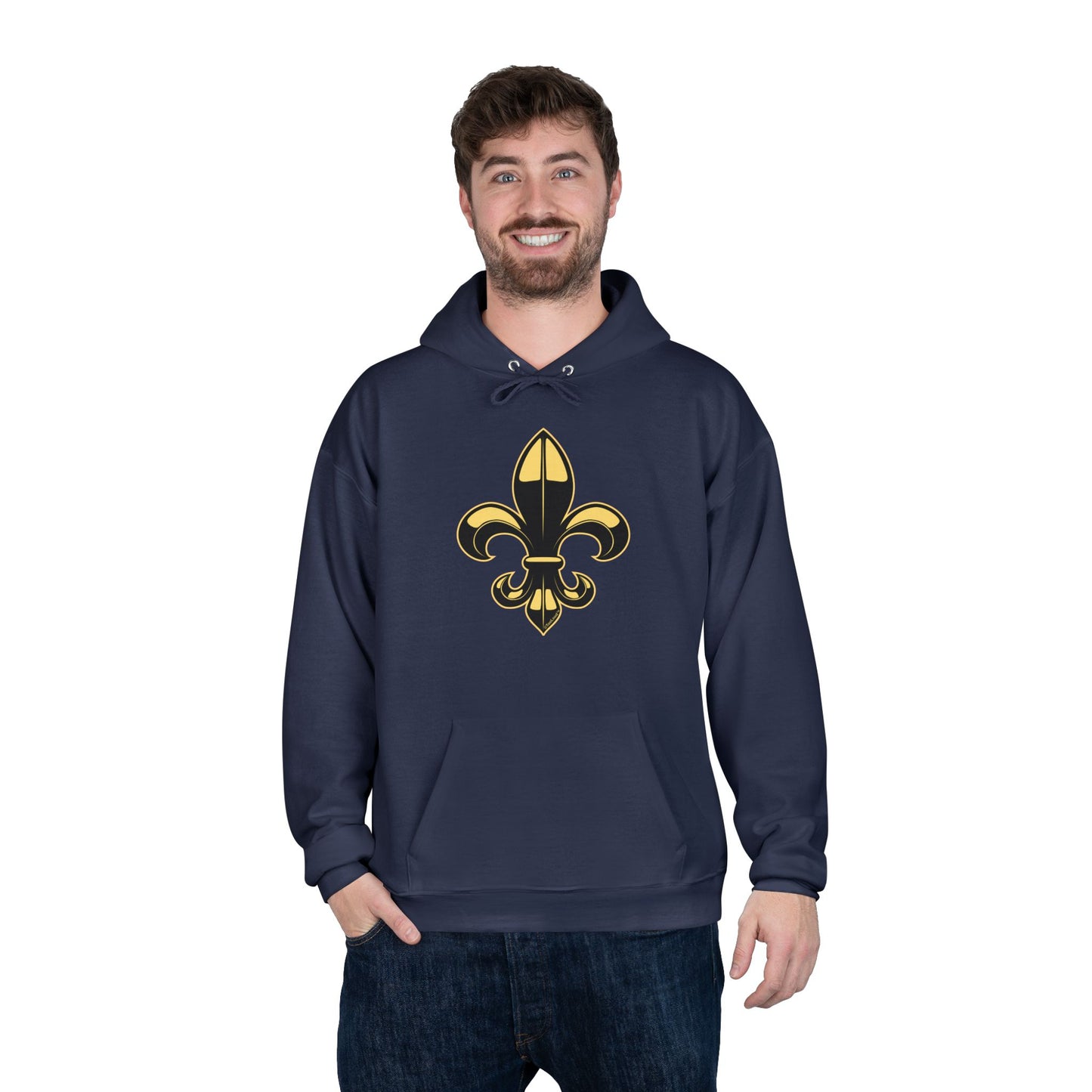 Golden Fleur de Lis Dark Hoodie Sweatshirt by TOOLOUD