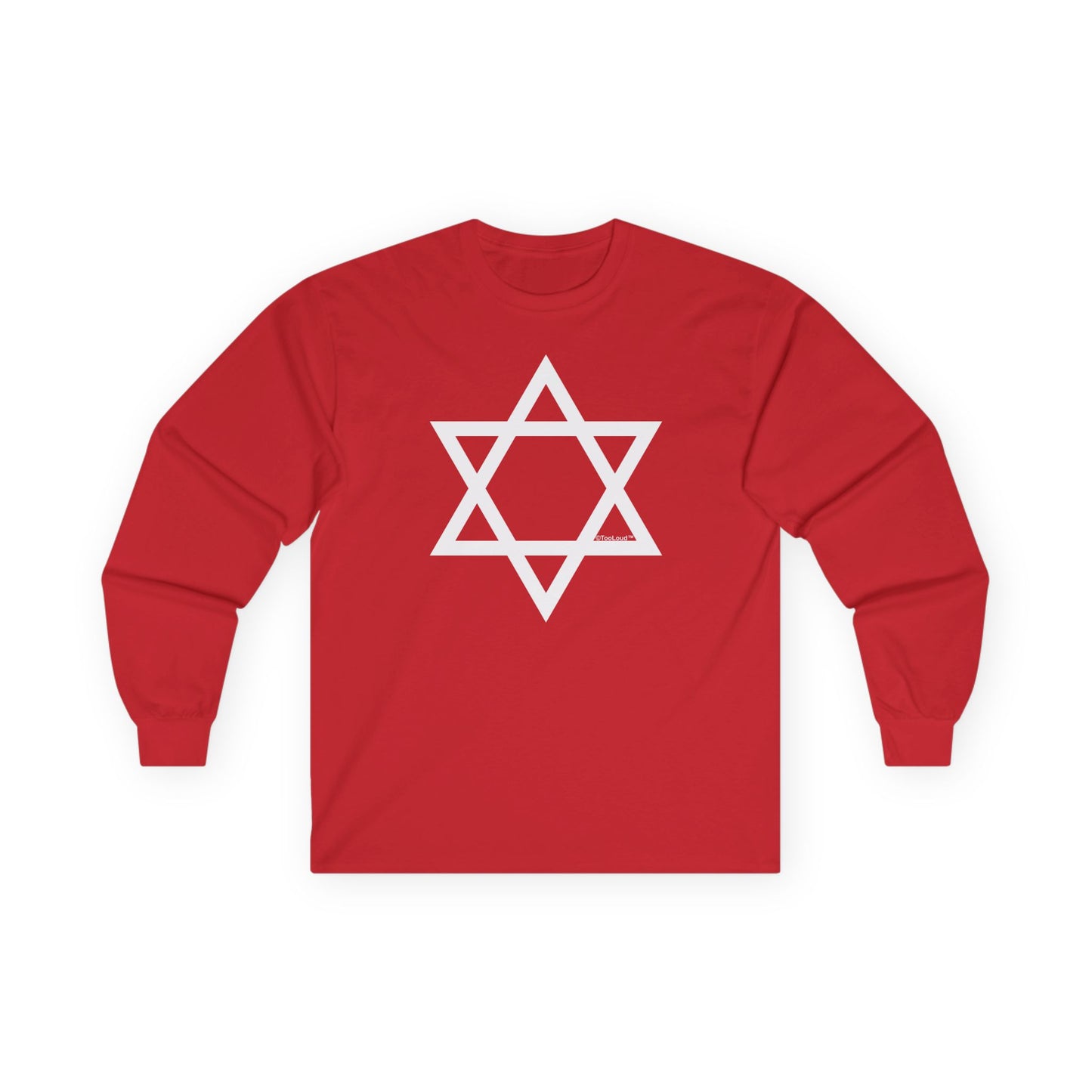 Jewish Star of David Adult Long Sleeve Dark T-Shirt by TOOLOUD