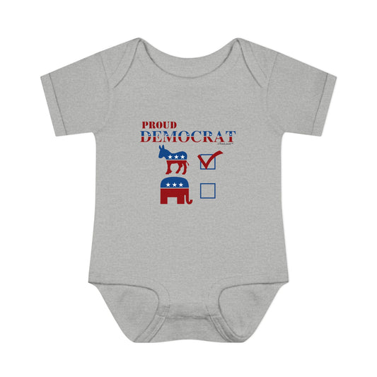 Proud Democrat Checkmark Baby Romper Bodysuit by TOOLOUD