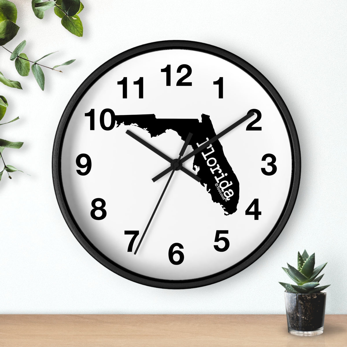 Florida – United States Shape 10" Round Wall Clock with Numbers by TOOLOUD
