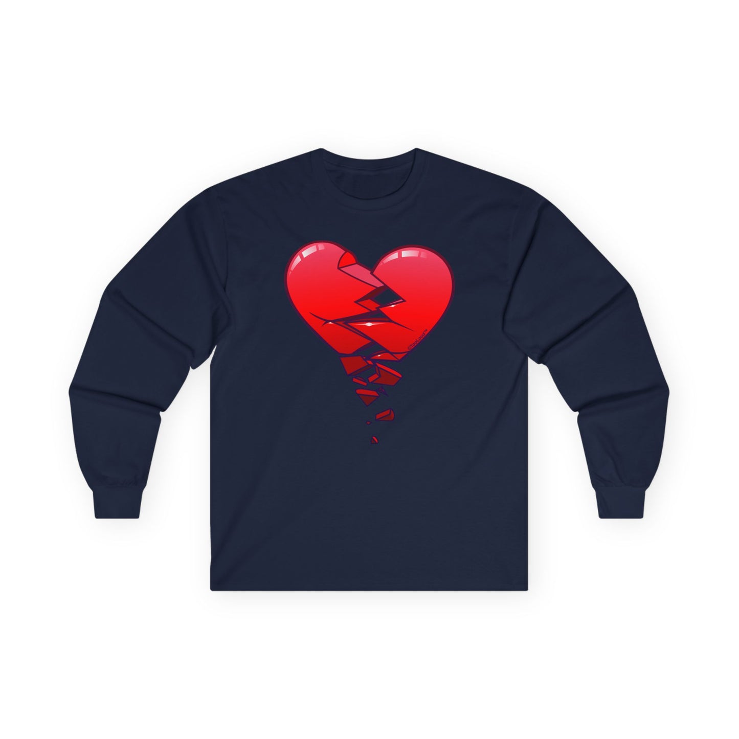 Crumbling Broken Heart Adult Long Sleeve T-Shirt by TOOLOUD