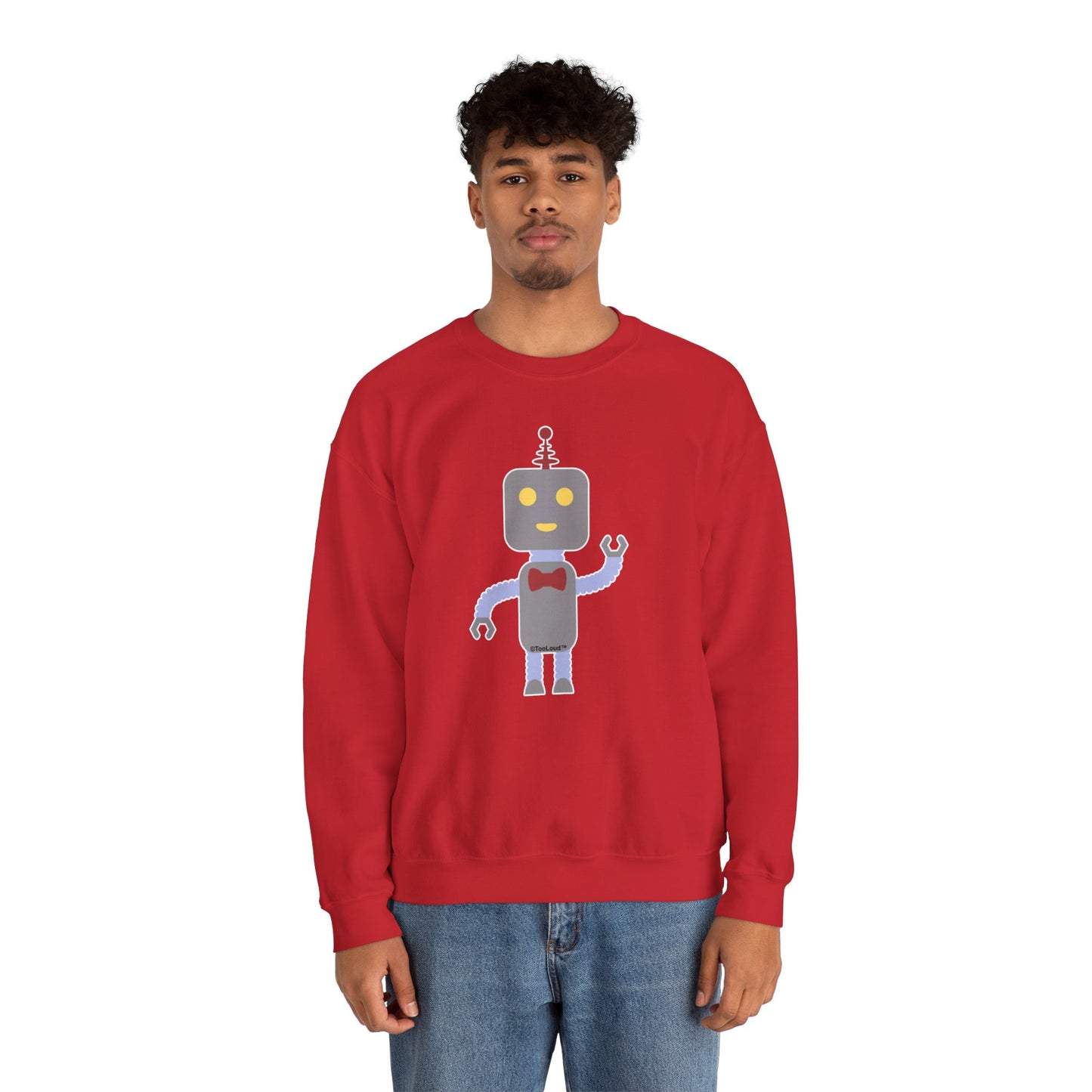 Cute Robot Male Adult Dark Sweatshirt by TOOLOUD