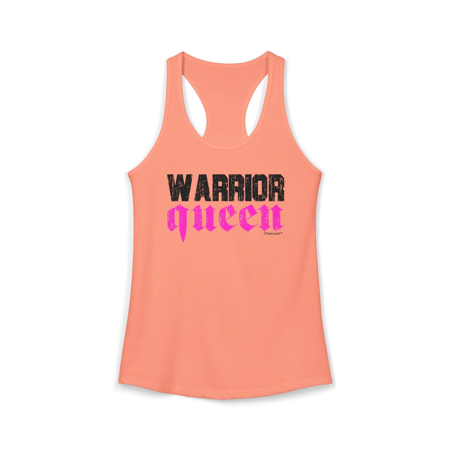Warrior Queen Pink Script Women’s Racerback Tank Top by TOOLOUD