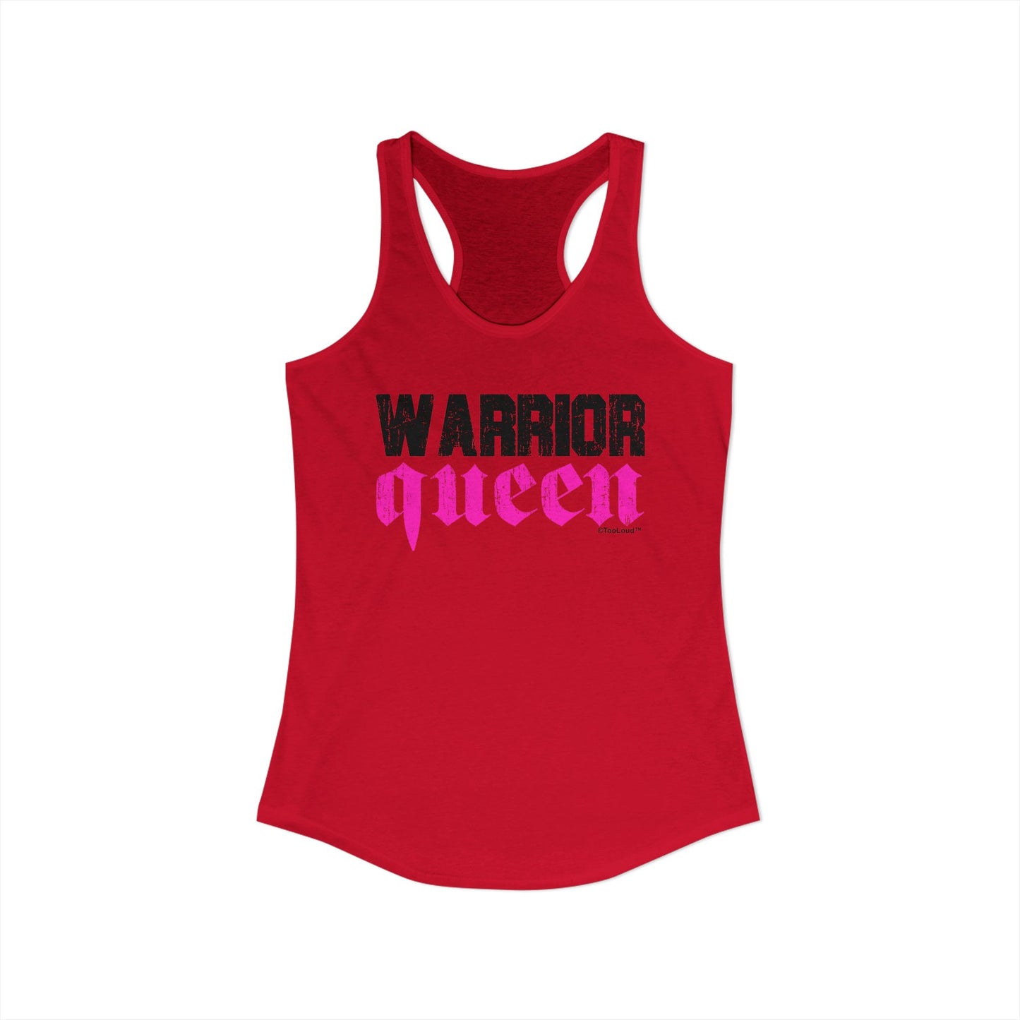 Warrior Queen Pink Script Women’s Racerback Tank Top by TOOLOUD