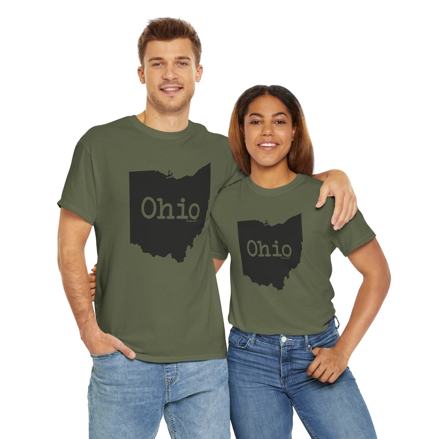 Ohio - United States Shape Print Adult T-Shirt by TOOLOUD