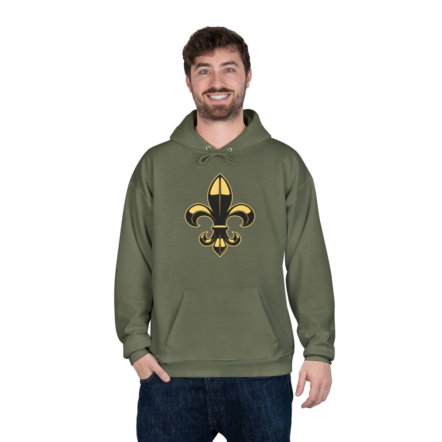 Golden Fleur de Lis Dark Hoodie Sweatshirt by TOOLOUD